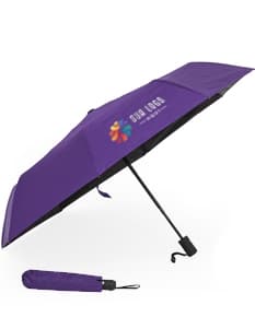 Guarda-chuva automático com proteção UV, design moderno em preto, vazado em forma de dodo, modelo 3D com espaço para mensagem ou símbolo, ideal para proteção contra chuva e raios UV, equipamento de transporte seguro e eficaz em dias chuvosos.