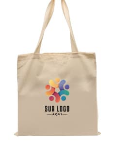 Sacola de Algodão marrom com alça e fecho de zíper. Vazia, elegante e moderna. Adorno de luxo em estilo casual para compras ou presentes. Feita de couro de vaca e decorada com fivela.