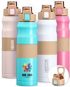 Bottle de plastico amarelo com capacidade de 550ml para Squeeze Térmica, com tampa e design clean.