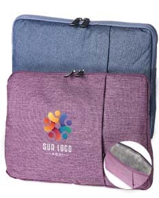 Pasta para Tablet 12,4 preta e moderna, feita de couro, com alça e zíper. Possui design elegante e é ideal para transportar seu tablet com estilo e segurança.