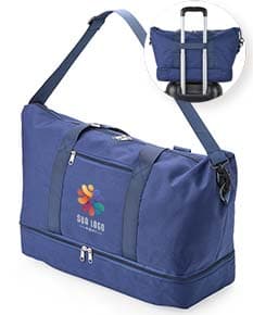 Bolsa Oxford 19 litros em cor azul, com alças de ombro e bolsos externos.