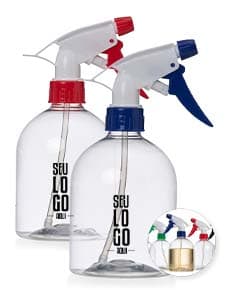 Frasco plástico de 500ml transparente com tampa rosqueável.