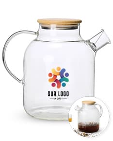 Chaleira de vidro resistente ao calor borossilicato.